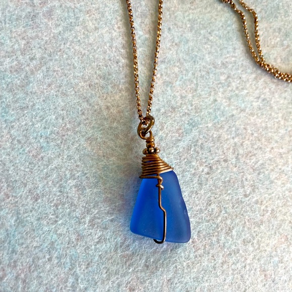 Jacob’s Fashion Jewelry Blue Sea Glass and Sterling Silver Necklace Greenport NY - Picture 12 of 16